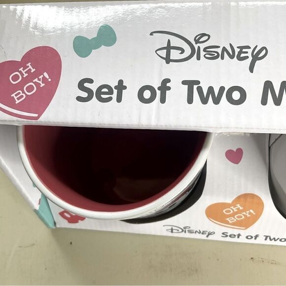 Set of 2 Disney Mugs Mickey Mouse ove Heart Handles New In Box - Picture 10 of 10